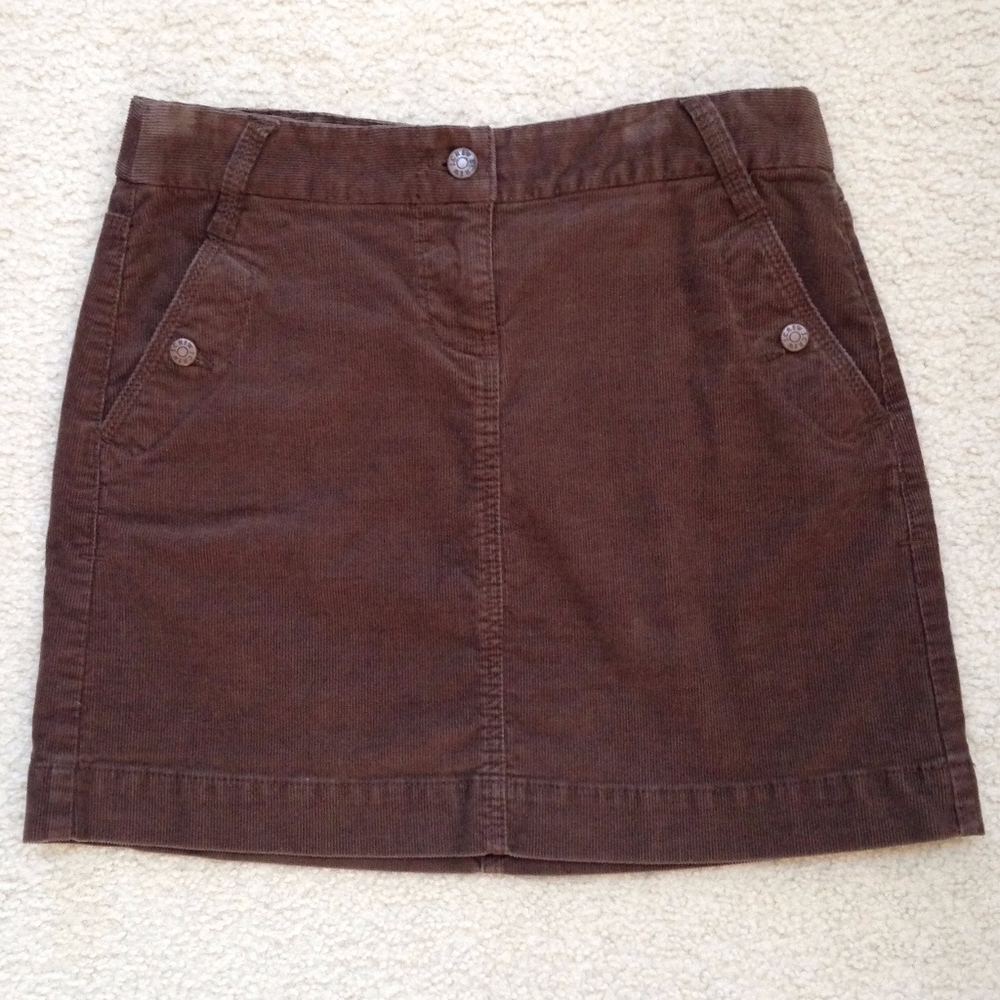 J Crew Brown Corduroy Mini Skirt
